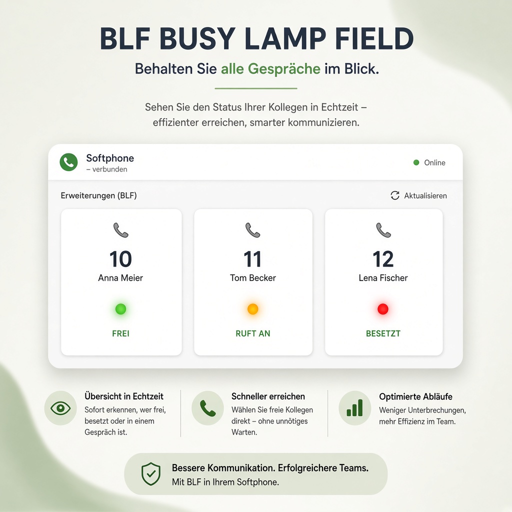 BLF Busy Lamp Field Feature – Nebenstellenstatus im Softphone