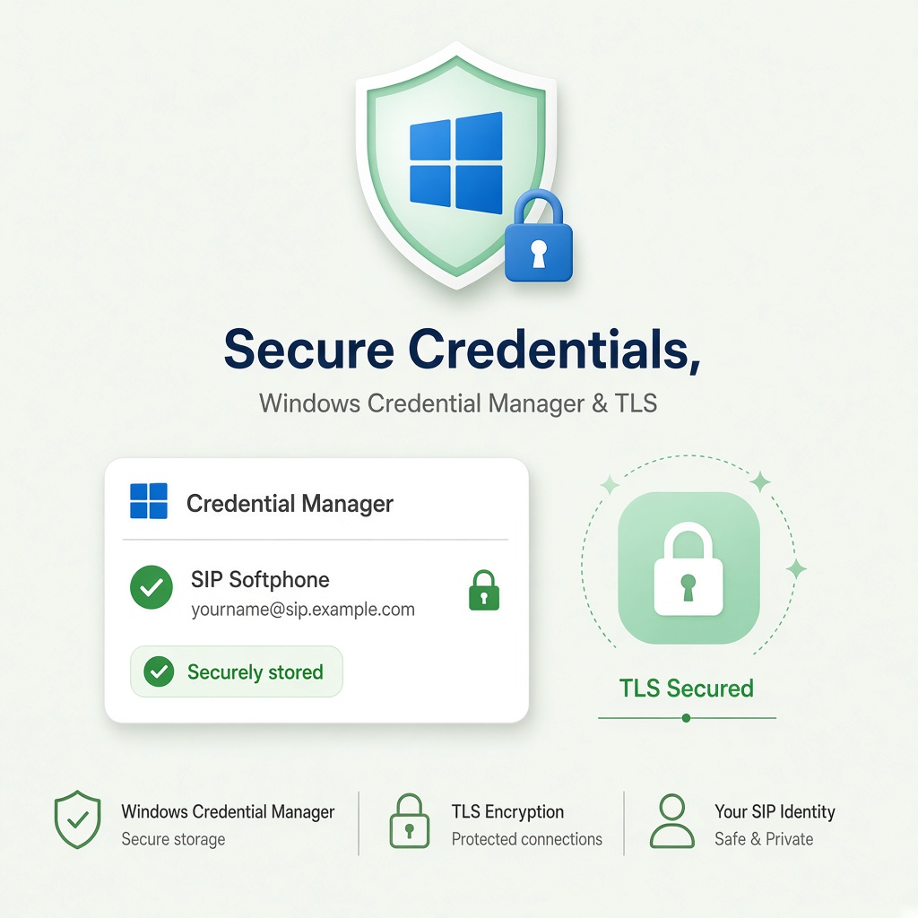 Sichere Passwortspeicherung Softphone Windows Credential Manager