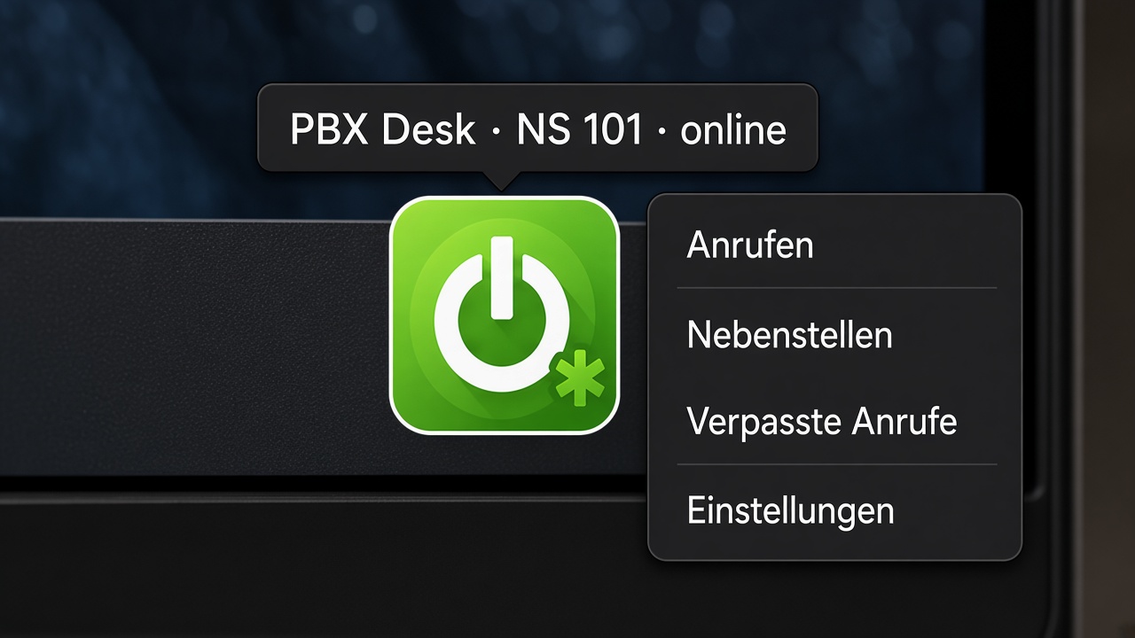 PBX Desk Windows Tray-MenĂĽ